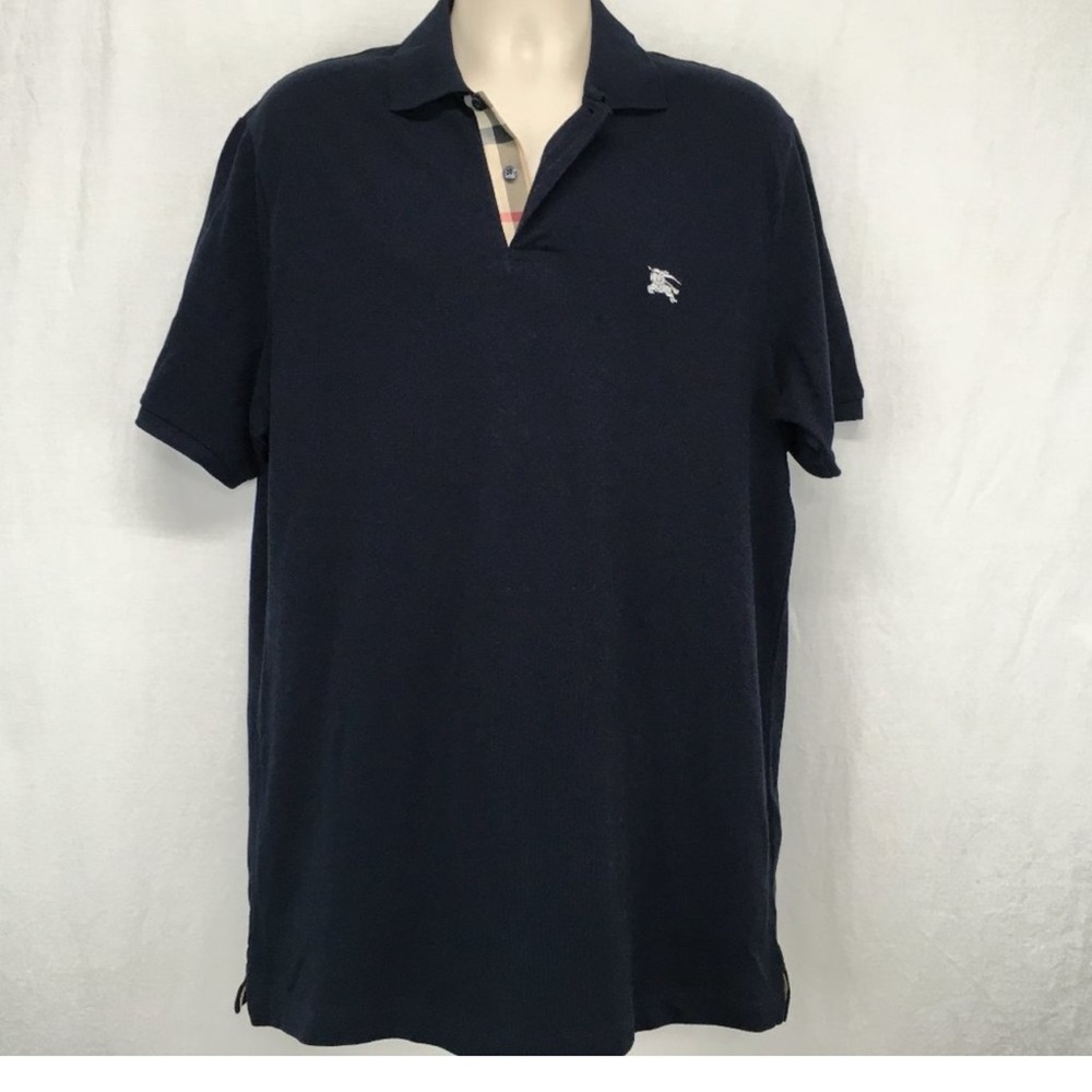 Burberry Brit Mens XL Polo Shirt Dark Navy Short